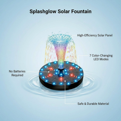 Solar Fountain Toy with Color LED Lights